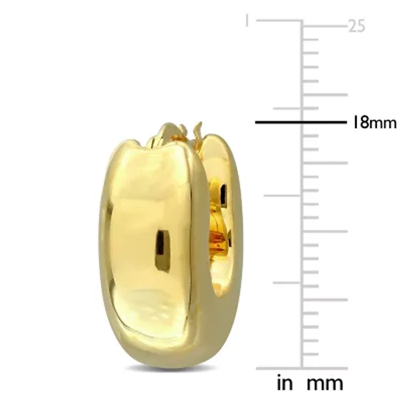 Wide Puff Hoop Earrings in 14K Yellow Gold