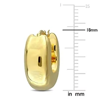 Wide Puff Hoop Earrings in 14K Yellow Gold