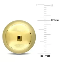 17.4mm Puffed Round Button Earrings in 14K yellow Gold