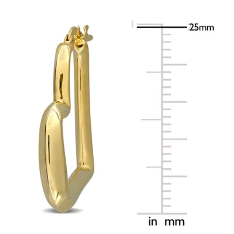 Open Heart Hoop Earrings in 14K Yellow Gold