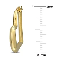 Open Heart Hoop Earrings in 14K Yellow Gold