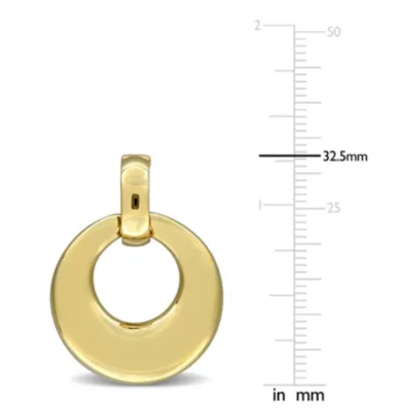 Open Circle Drop Earrings in 14K Yellow Gold