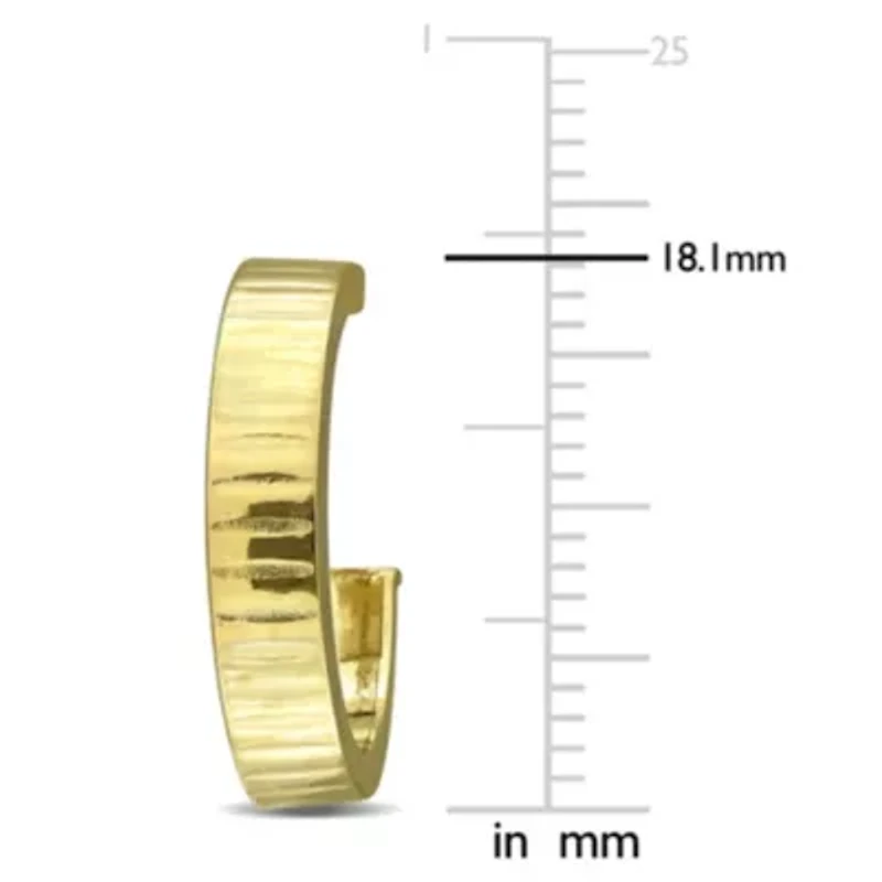 Ribbed C-Hoop Earrings in 14K Yellow Gold