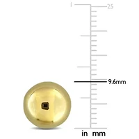 9.6mm Puffed Round Button Stud Earrings in 14K Yellow Gold