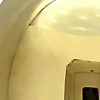 13.6mm Puffed Round Button Stud Earrings in 14K Yellow Gold