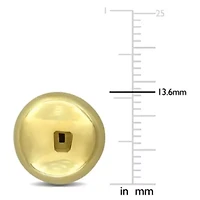 13.6mm Puffed Round Button Stud Earrings in 14K Yellow Gold