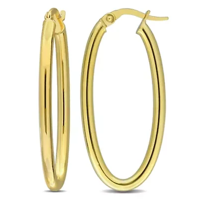36.3mm Oval Hoop Earrings in 14K Yellow Gold
