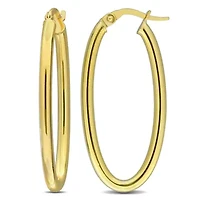 36.3mm Oval Hoop Earrings in 14K Yellow Gold