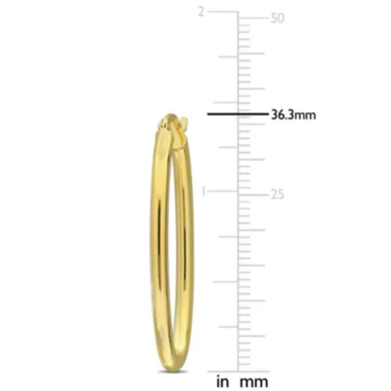 36.3mm Oval Hoop Earrings in 14K Yellow Gold