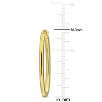 36.3mm Oval Hoop Earrings in 14K Yellow Gold