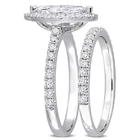Lab Grown Diamond Engagement Ring set 14k White Gold