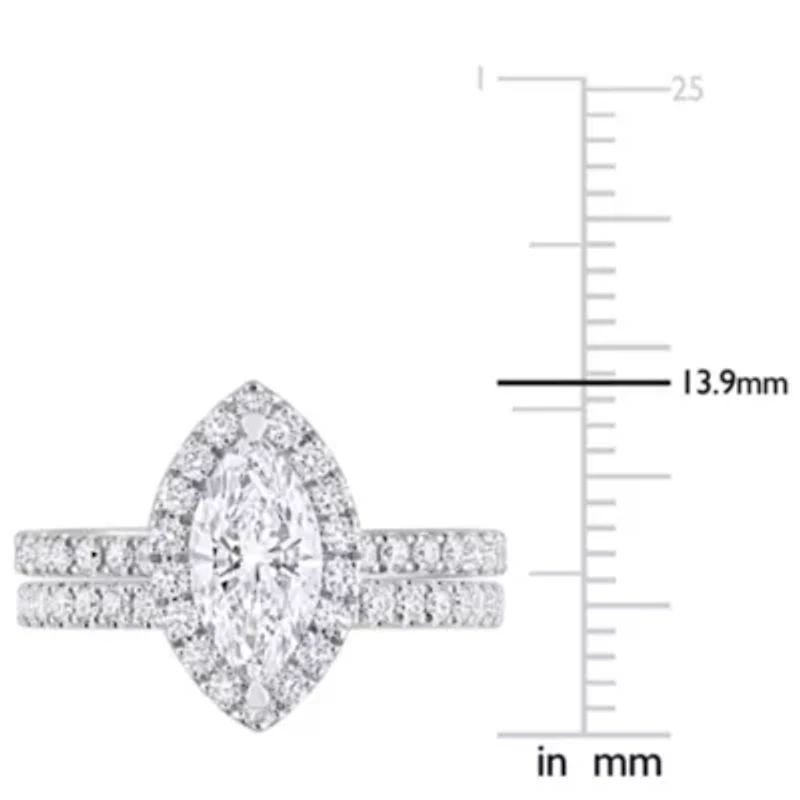 Lab Grown Diamond Engagement Ring set 14k White Gold