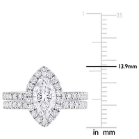 Lab Grown Diamond Engagement Ring set 14k White Gold