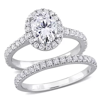 Lab Grown Diamond Engagement Ring set 14k White Gold
