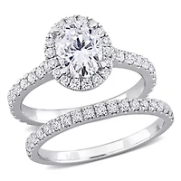 Lab Grown Diamond Engagement Ring set 14k White Gold