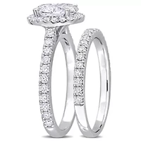 Lab Grown Diamond Engagement Ring set 14k White Gold