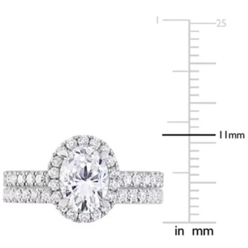Lab Grown Diamond Engagement Ring set 14k White Gold