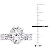 Lab Grown Diamond Engagement Ring set 14k White Gold
