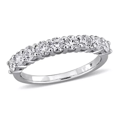 Lab Grown Diamond Semi-Eternity Ring 10k White Gold