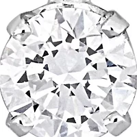 Lab Grown Diamond Solitaire Pendant With Chain in 14k White Gold- 17 in