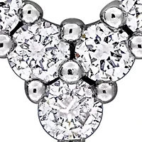 Lab Grown Diamond Pendant With Chain in 14k White Gold- 17 in