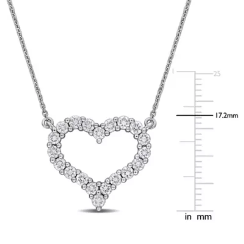 Lab Grown Diamond Pendant With Chain in 14k White Gold- 17 in