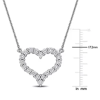 Lab Grown Diamond Pendant With Chain in 14k White Gold- 17 in