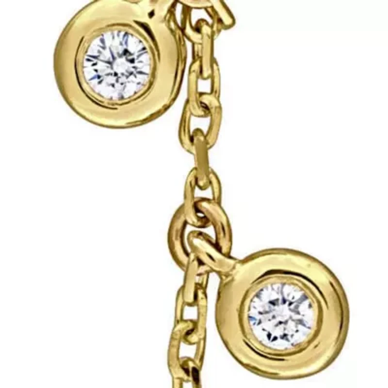 Lab Grown Diamond Hoop Earrings in 14k Yellow Gold
