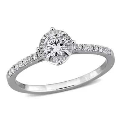 Lab Grown Diamond Semi-Eternity Ring 18k White Gold