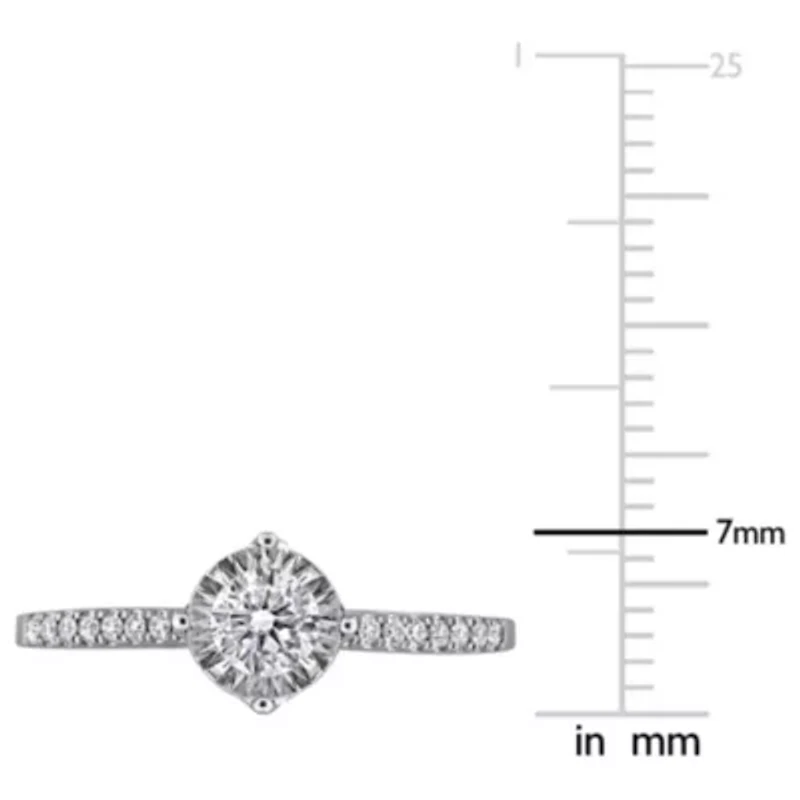 Lab Grown Diamond Semi-Eternity Ring 18k White Gold
