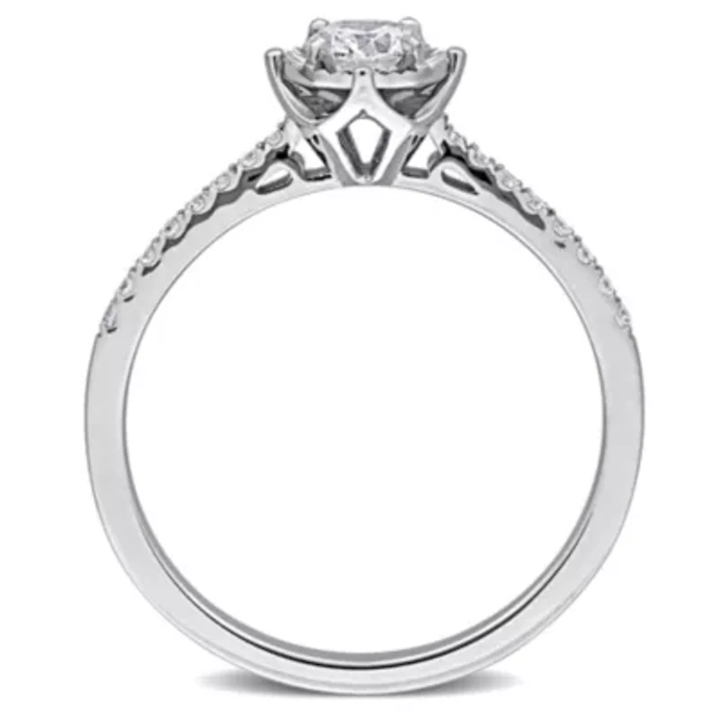 Lab Grown Diamond Semi-Eternity Ring 18k White Gold