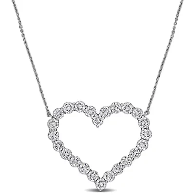 Lab Grown Diamond Necklace in 14k White Gold- 17 in