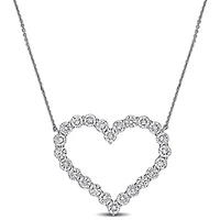 Lab Grown Diamond Necklace in 14k White Gold- 17 in