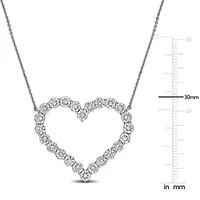 Lab Grown Diamond Necklace in 14k White Gold- 17 in
