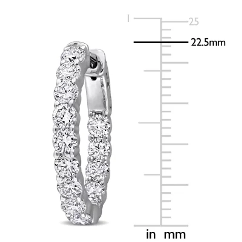 Lab Grown Diamond Hoop Earrings in 14k White Gold