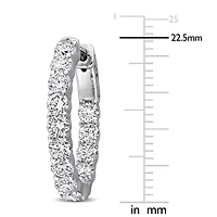 Lab Grown Diamond Hoop Earrings in 14k White Gold