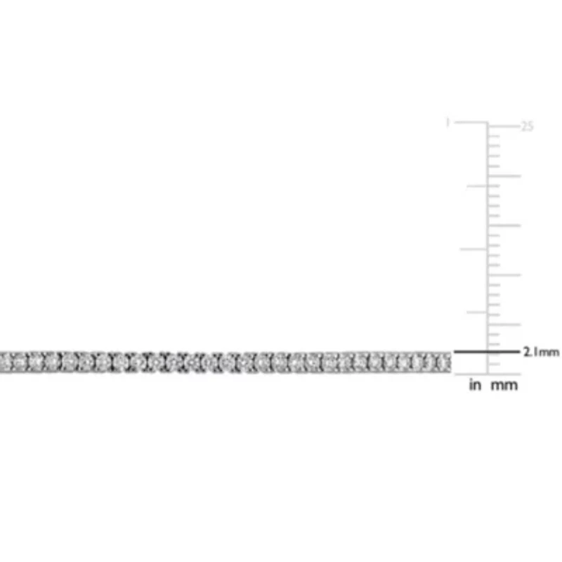 Lab Grown Diamond Bangle in 14k White Gold- 7 in