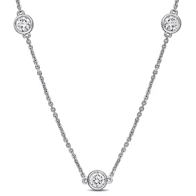 Lab Grown Diamond Necklace in 14k White Gold- 16.25 in