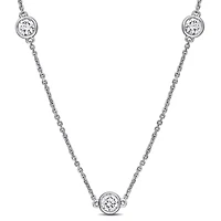 Lab Grown Diamond Necklace in 14k White Gold- 16.25 in