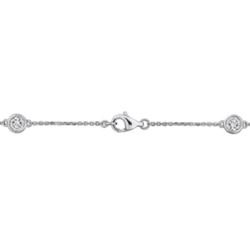 Lab Grown Diamond Necklace in 14k White Gold- 16.25 in