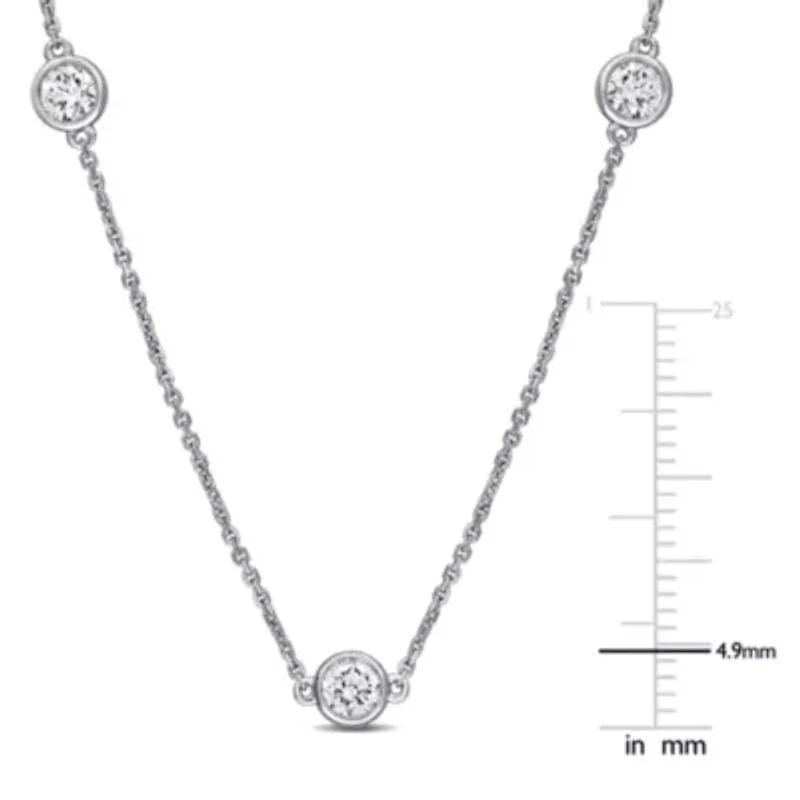 Lab Grown Diamond Necklace in 14k White Gold- 16.25 in