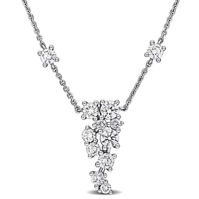 Lab Grown Diamond Necklace in 14k White Gold- 17 in