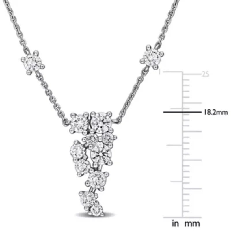 Lab Grown Diamond Necklace in 14k White Gold- 17 in