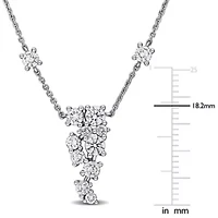 Lab Grown Diamond Necklace in 14k White Gold- 17 in