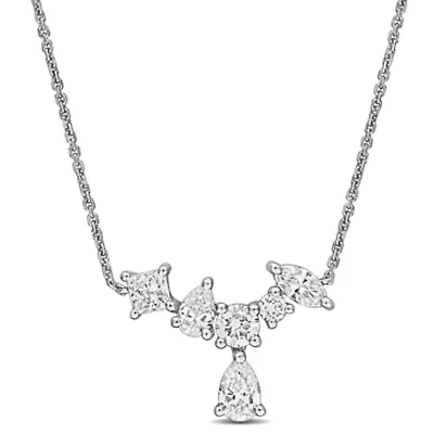 Lab Grown Diamonds Necklace in 14k White Gold- 17 in