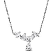 Lab Grown Diamonds Necklace in 14k White Gold- 17 in