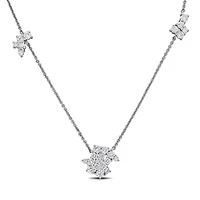 Lab Grown Diamond Necklace in 14k White Gold- 17 in