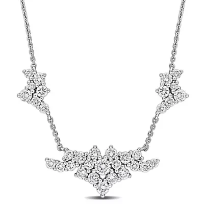 Lab Grown Diamond Necklace in 14k White Gold- 17 in