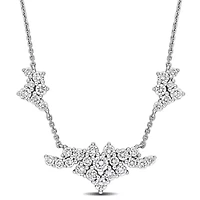 Lab Grown Diamond Necklace in 14k White Gold- 17 in