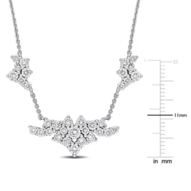 Lab Grown Diamond Necklace in 14k White Gold- 17 in